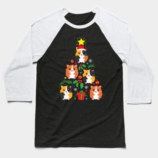Funny Guinea Pig Lover Christmas Tree Baseball T-Shirt